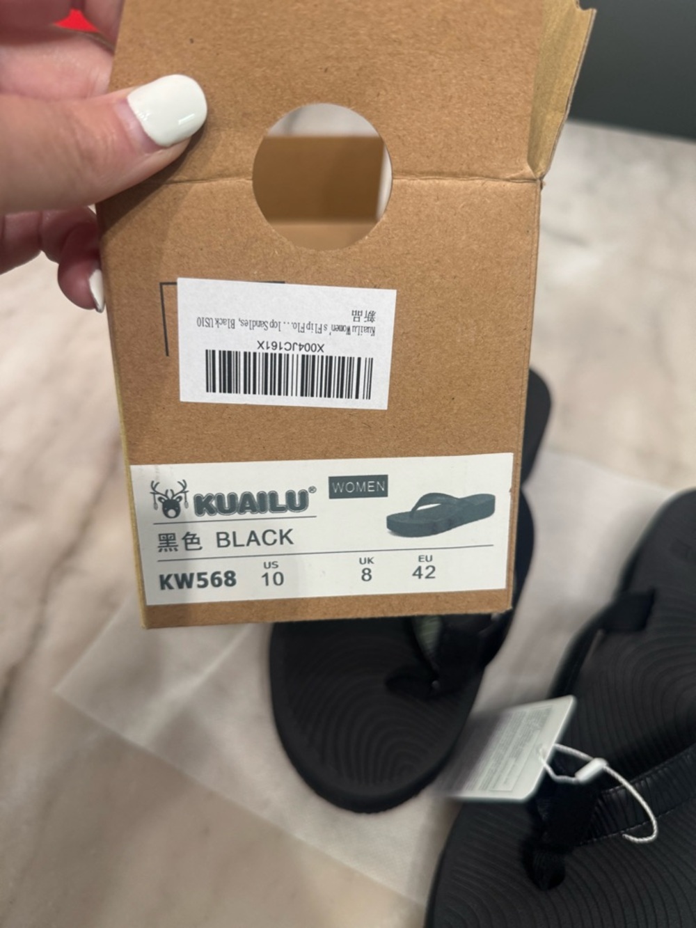 Black Women's Flip-Flop Sandals - Comfortable Everyday Straps - Picture 7 of 7